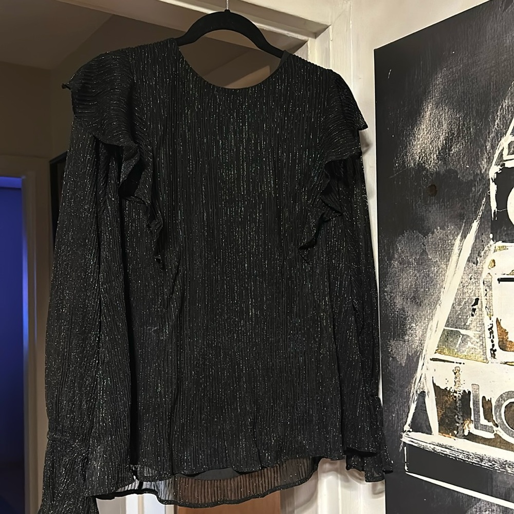 Black Shimmery top size large J. Brooks Boutique